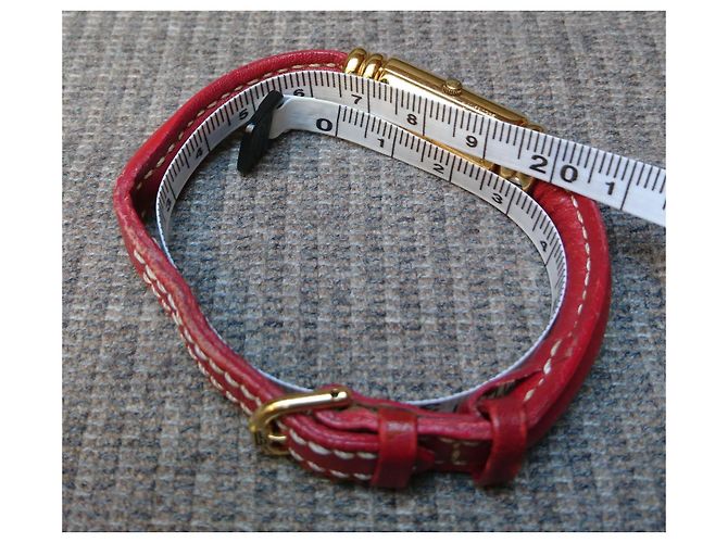 Reloj de cuarzo retro, chapado en oro Emile Pequignet, ref. 3512 Hecho en Francia Roja Dorado - vista 9
