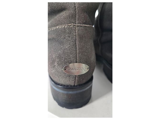 Jimmy Choo Suede Lavado Metálico Hexagonal Caqui - vista 3