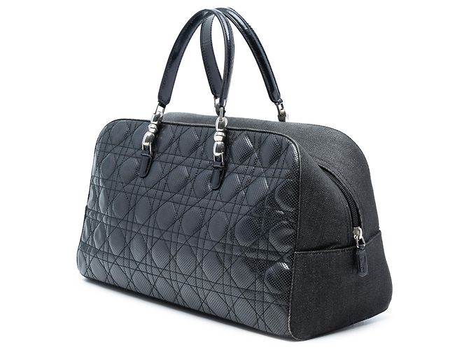 Borsa Dior Malice in agnello perforato nero Cannage e denim - vista 2