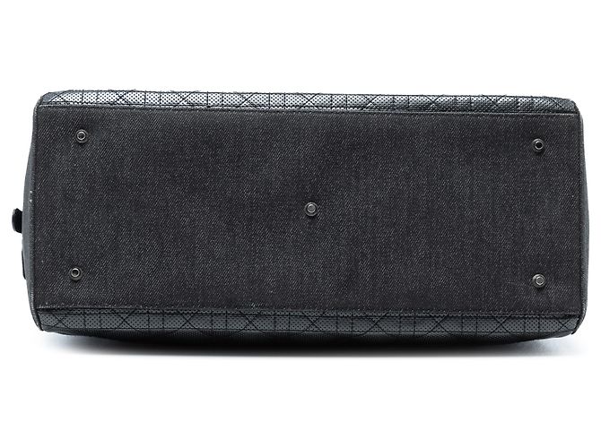 Borsa Dior Malice in agnello perforato nero Cannage e denim - vista 3