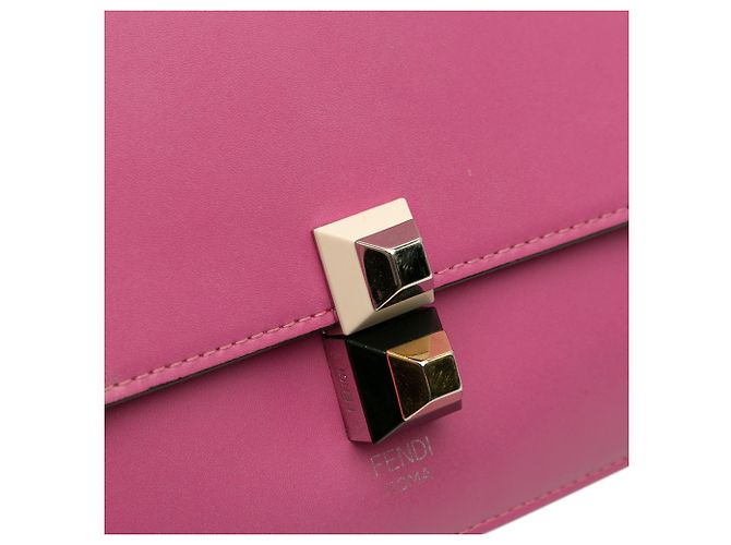 Fendi Piccola Borsa a Tracolla Kan I in Pelle Rosa - vista 8