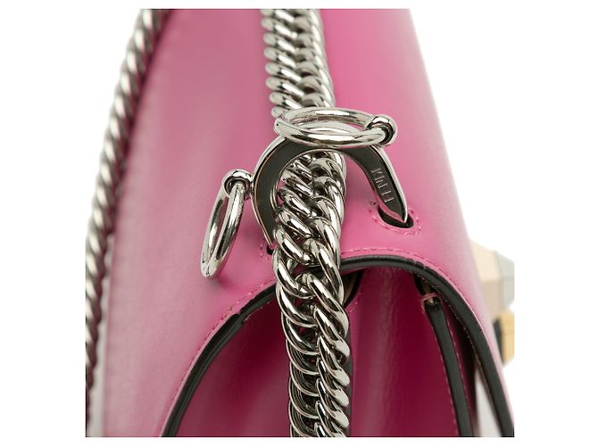 Fendi Piccola Borsa a Tracolla Kan I in Pelle Rosa - vista 9
