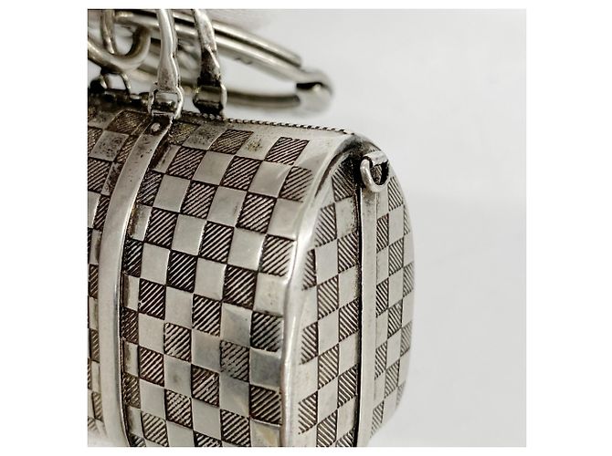 Portachiavi Charm Keepall Damier Louis Vuitton Argento - vista 3