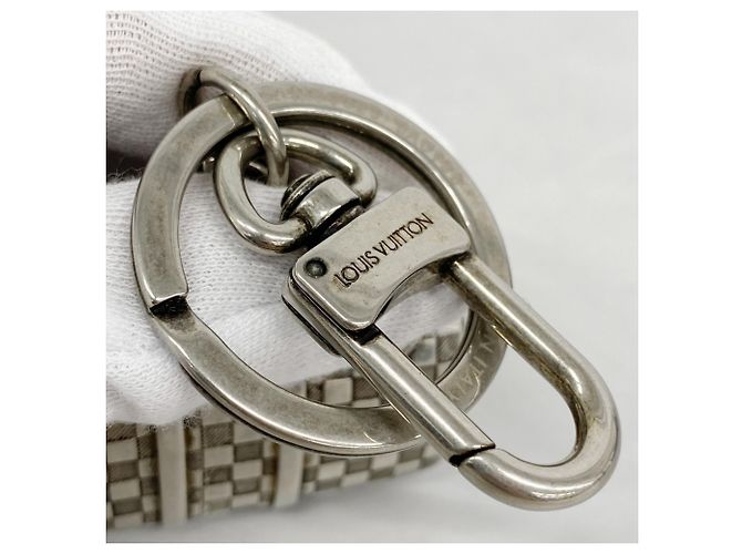 Portachiavi Charm Keepall Damier Louis Vuitton Argento - vista 5