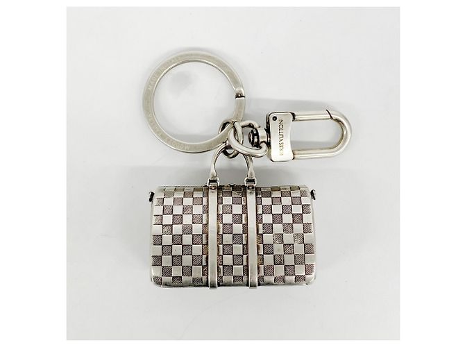 Portachiavi Charm Keepall Damier Louis Vuitton Argento - vista 6