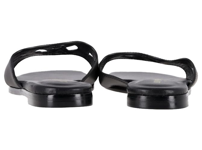 Sandali piatti Isola LV Louis Vuitton in pelle di vitello nera Nero - vista 5
