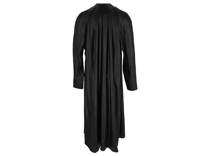 Schwarzes, gerafftes Satin-Midikleid von Acne Studios aus Triacetat - Ansicht 3