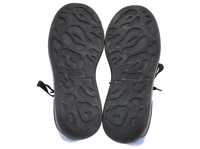 Sneakers Oversized Alexander McQueen in Pelle Nera Nero - vista 6