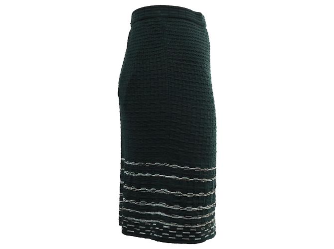 Falda Mini de Viscosa Verde Oliva con Rayas Tejidas Missoni - vista 2