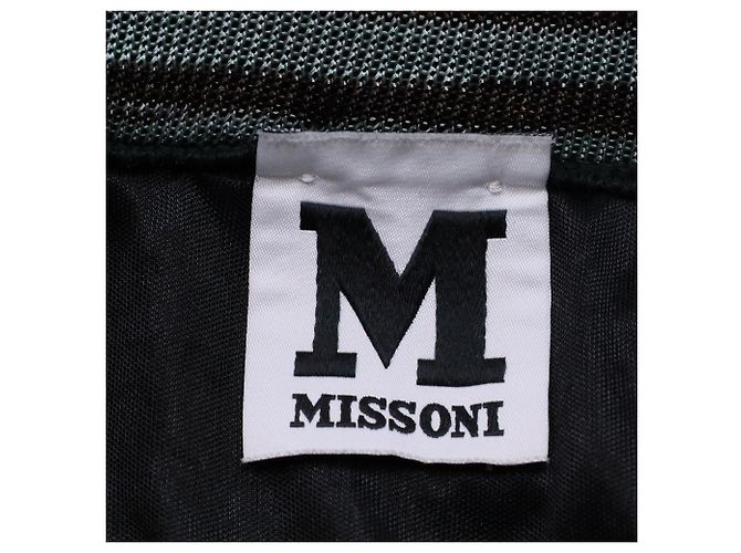 Falda Mini de Viscosa Verde Oliva con Rayas Tejidas Missoni - vista 4