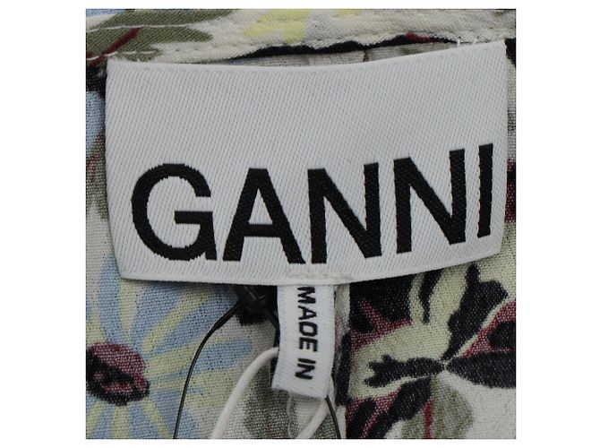Vestido Maxi de Crepé en Viscosa con Estampado Floral Ganni - vista 4