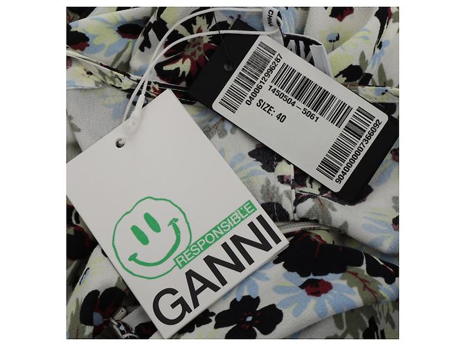 Vestido Maxi de Crepé en Viscosa con Estampado Floral Ganni - vista 7