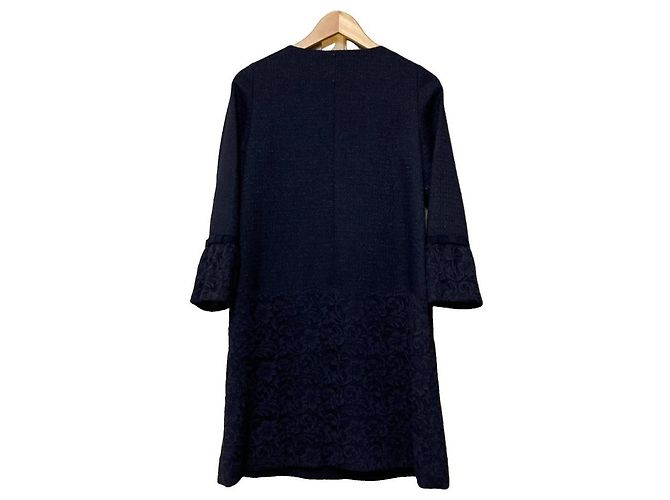 Autre Marque Abrigo largo de tweed y encaje UNIVERVAL MUSE Azul - vista 2