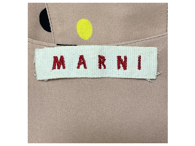 Vestido 100% Seda Marni Beige - vista 4