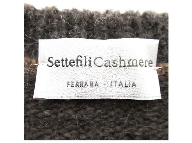Autre Marque Tricô de Alpaca com Borda em Gradiente Settefili Cashmere Marrom Bege - vista 5