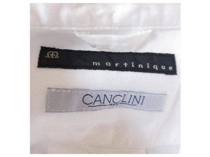 Autre Marque Camisa de manga larga con botones de perla CANCLINI Martinique Blanco - vista 6