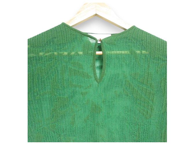 Autre Marque Opal-Leinen-Mischpullover Mame Kurogouchi Grün - Ansicht 3