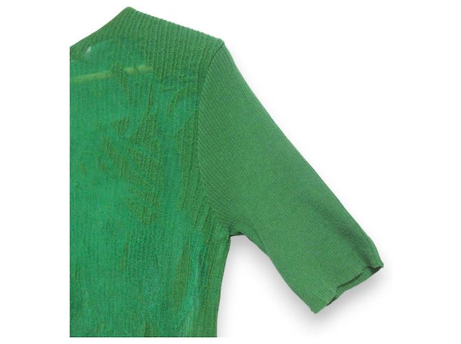 Autre Marque Opal-Leinen-Mischpullover Mame Kurogouchi Grün - Ansicht 5