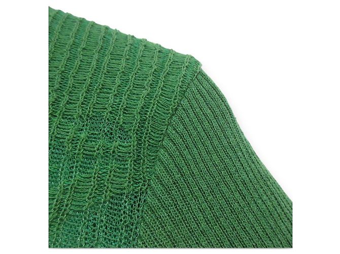 Autre Marque Opal-Leinen-Mischpullover Mame Kurogouchi Grün - Ansicht 6