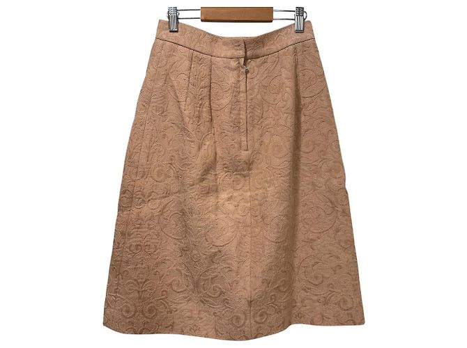 Dolce & Gabbana Falda de seda mezclada bordada Dolce&Gabbana Beige - vista 2