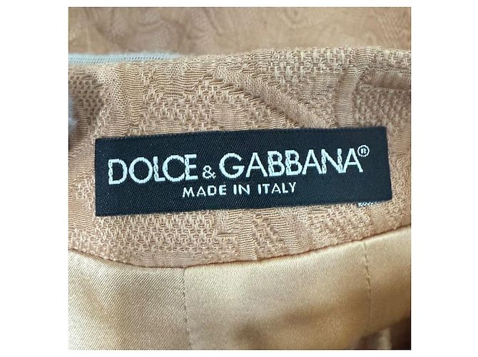 Dolce & Gabbana Falda de seda mezclada bordada Dolce&Gabbana Beige - vista 3