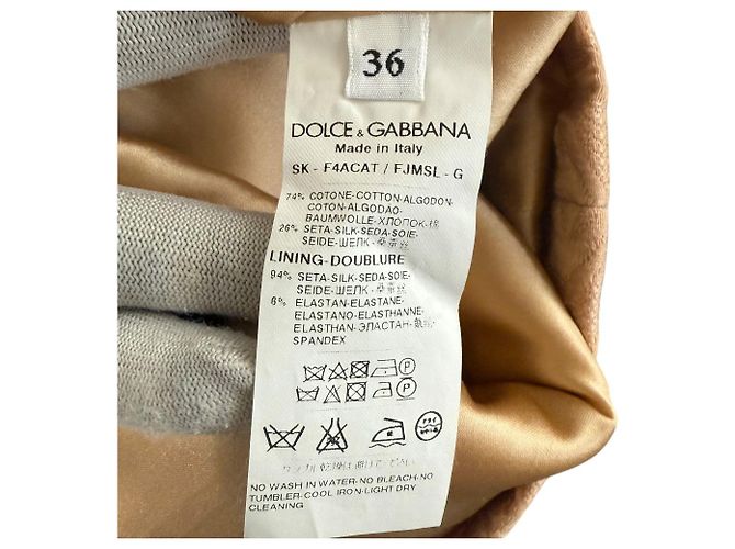 Dolce & Gabbana Falda de seda mezclada bordada Dolce&Gabbana Beige - vista 4