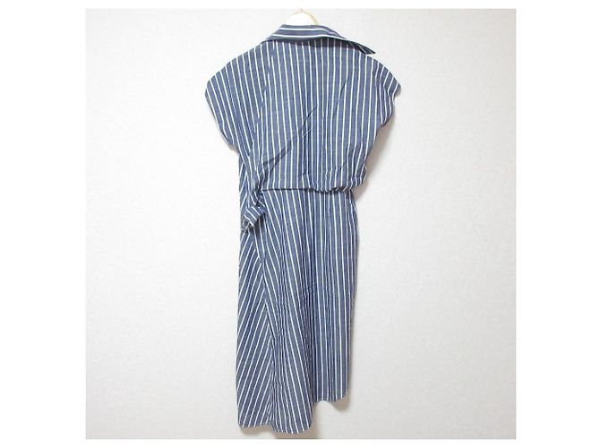 Autre Marque Abito camicia a maniche corte a righe Cedric Charlier Blu - vista 2