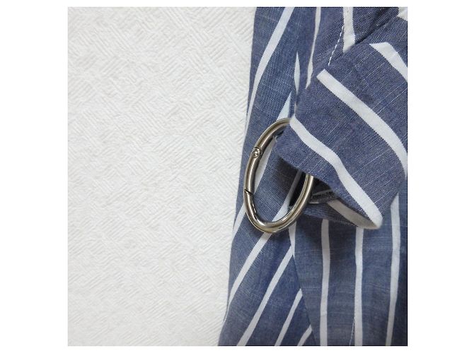 Autre Marque Abito camicia a maniche corte a righe Cedric Charlier Blu - vista 3