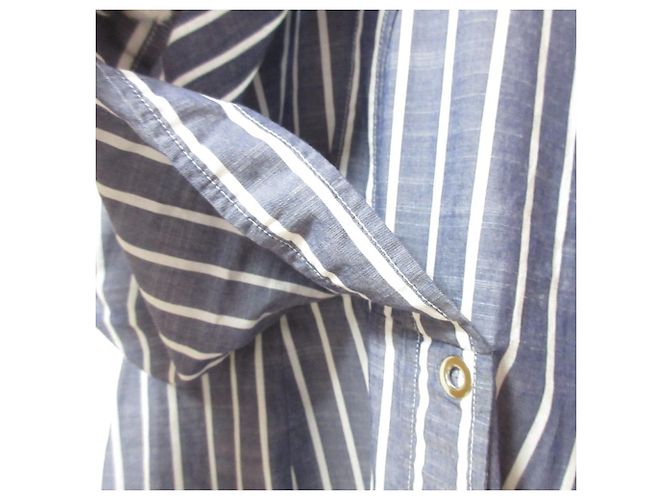Autre Marque Abito camicia a maniche corte a righe Cedric Charlier Blu - vista 4