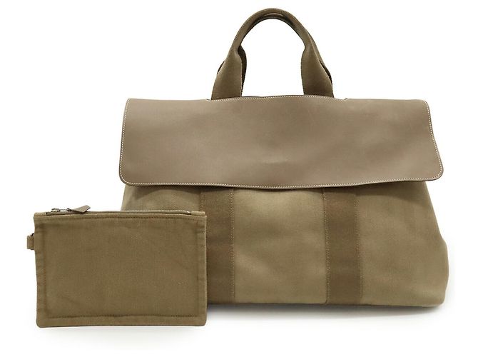 Hermès HERMES Valparaiso MM/PM Handtasche/Shopper Taupe - Ansicht 2