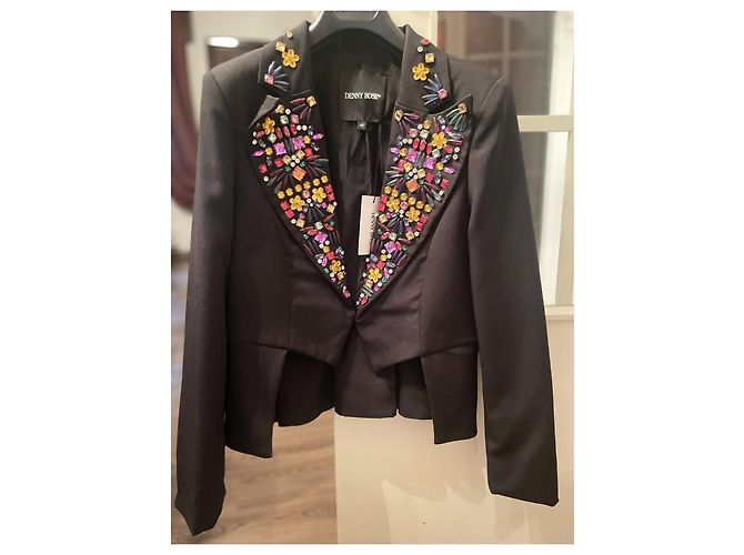Atemberaubender schwarzer DENNY ROSE Blazer mit bunten Kristallen Mehrfarben - Ansicht 11