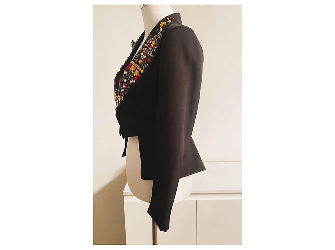 Atemberaubender schwarzer DENNY ROSE Blazer mit bunten Kristallen Mehrfarben - Ansicht 8