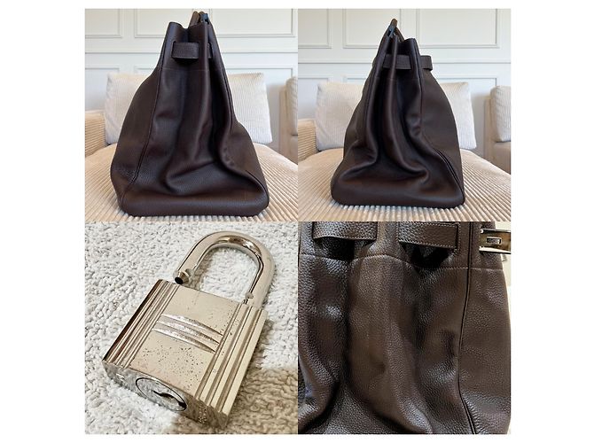 Haut à courroies "Top con Cinghie" 50 cm, Hermès Cioccolato - vista 13