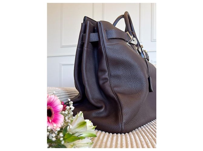 Haut à courroies "Top con Cinghie" 50 cm, Hermès Cioccolato - vista 5