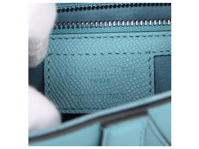 Dior Borsa a mano in pelle di vitello grana saddle senza tracolla blu - vista 12