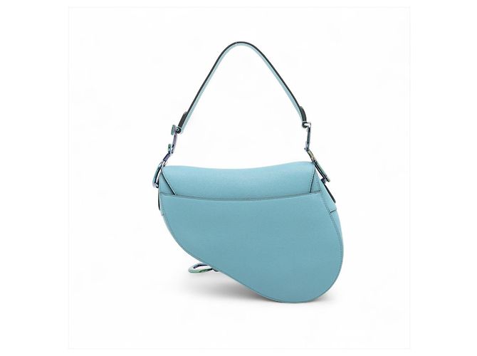 Dior Borsa a mano in pelle di vitello grana saddle senza tracolla blu - vista 4