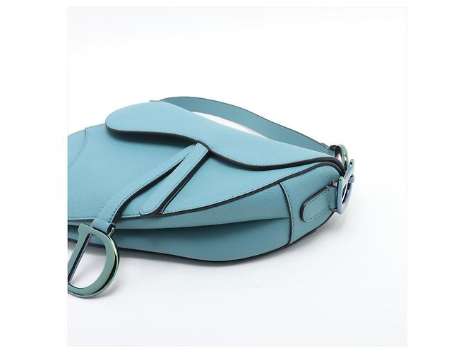 Dior Borsa a mano in pelle di vitello grana saddle senza tracolla blu - vista 5