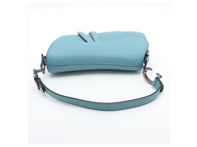 Dior Borsa a mano in pelle di vitello grana saddle senza tracolla blu - vista 7
