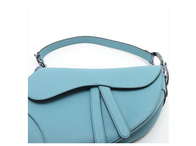 Dior Borsa a mano in pelle di vitello grana saddle senza tracolla blu - vista 8