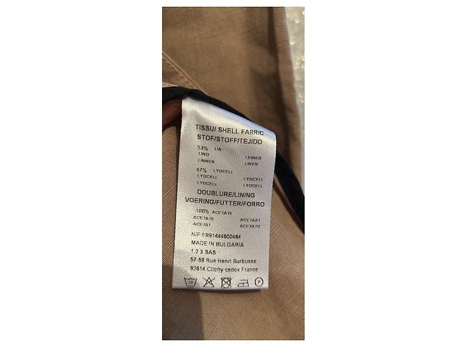 Autre Marque Jacke 1.2.3 - Größe 36 - 53% Leinen Beige - Ansicht 5
