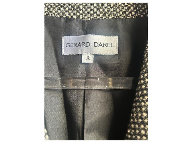 Gerard Darel Blazer aus Wolle / Seide / Kaschmir Größe 38 (passt S oder kleines 38) Grau - Ansicht 2