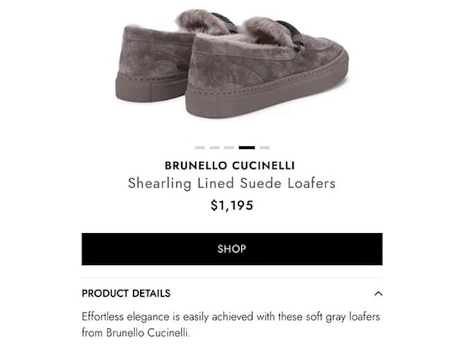 Mocassini Brunello Cucinelli Grigio - vista 5
