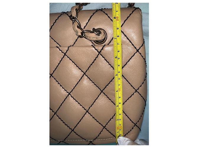 Borsa Chanel in pelle beige - vista 8