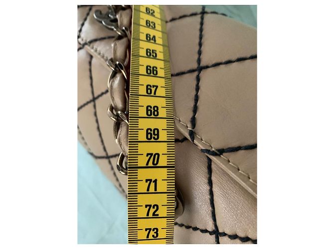 Borsa Chanel in pelle beige - vista 9
