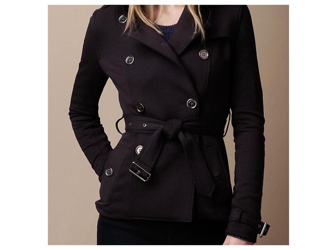 Chaqueta de algodón con cinturón Burberry Negro - vista 2