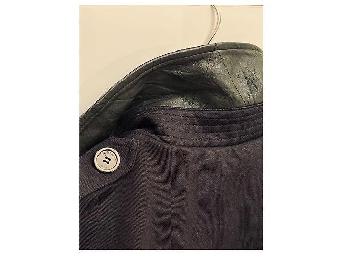 Chaqueta de algodón con cinturón Burberry Negro - vista 3