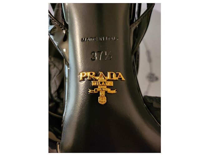 Prada Sandali con tacco "VERNICE CRYSTAL" Nero - vista 6