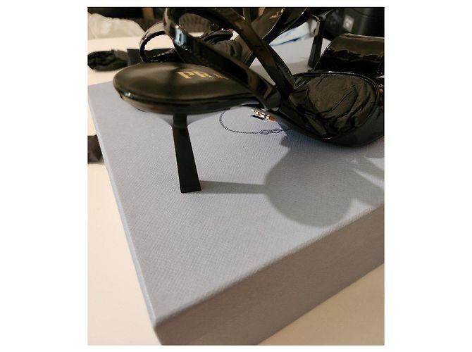Prada Sandali con tacco "VERNICE CRYSTAL" Nero - vista 7