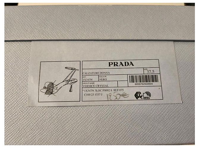 Prada Sandali con tacco "VERNICE CRYSTAL" Nero - vista 9