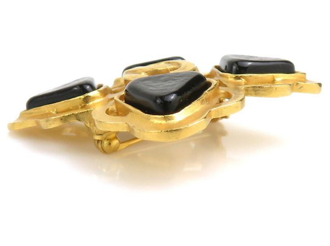 CHANEL Coco Mark Metallstein Brosche Golden - Ansicht 2